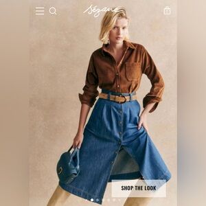 Sezane Max Shirt - Caramel - Size 2 / 34 - Like New